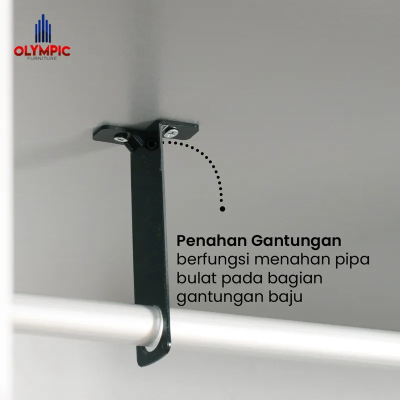LSD Polo - Lemari Pakaian Pintu Sliding Modern Putih Marble gallery 4