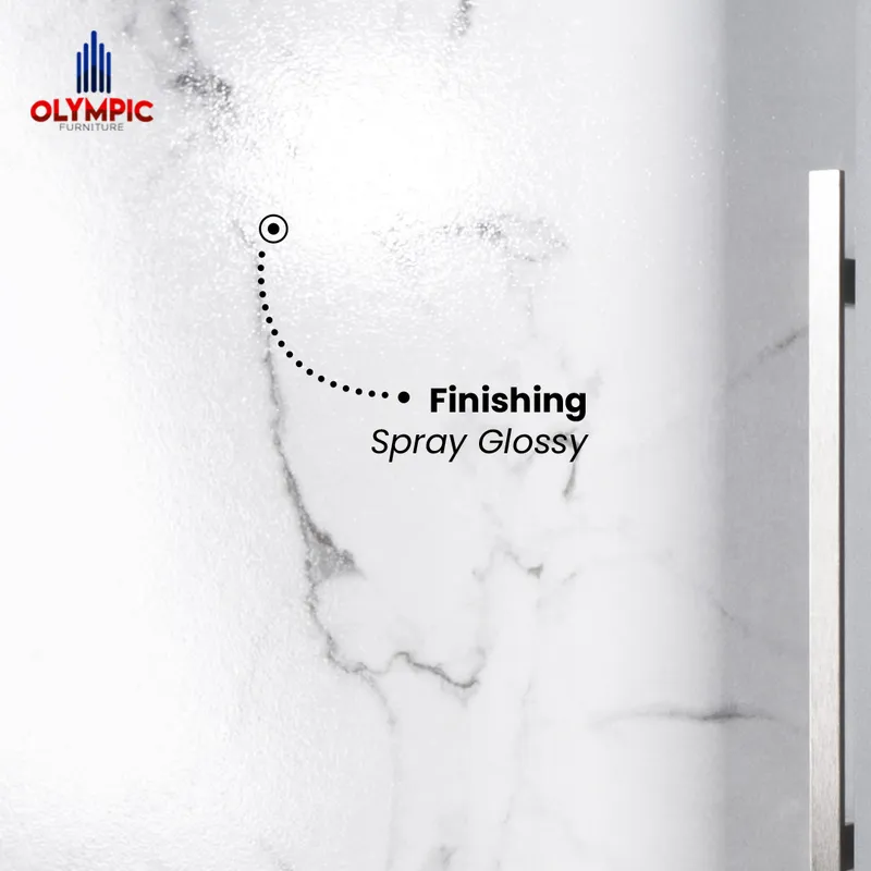 WSD Polo - Lemari Pakaian Pintu Sliding Minimalis Putih Marble gallery 3
