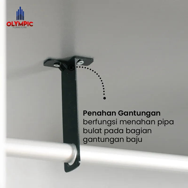 WSD Polo - Lemari Pakaian Pintu Sliding Minimalis Putih Marble gallery 4