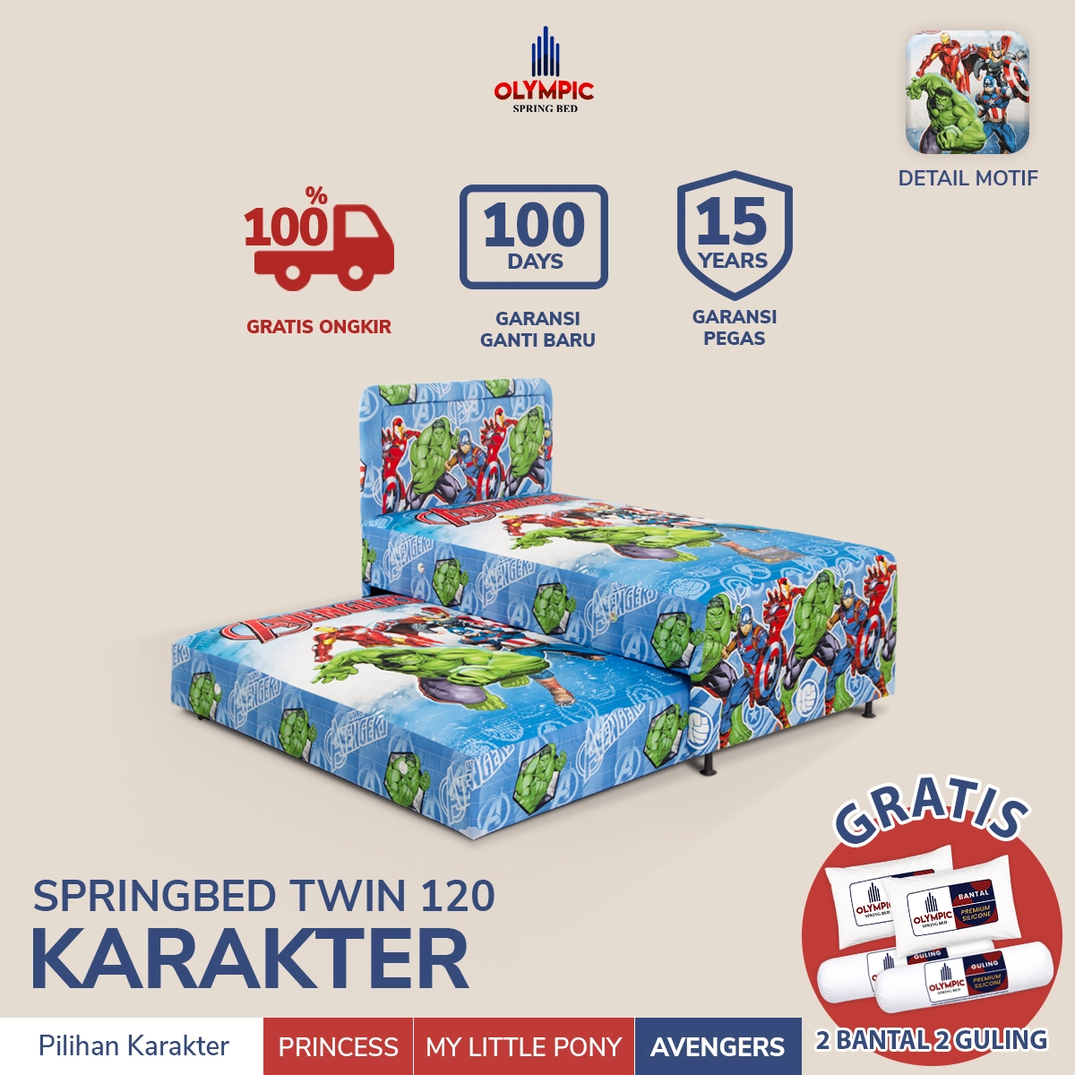 Springbed Set Twinbed 120 Karakter