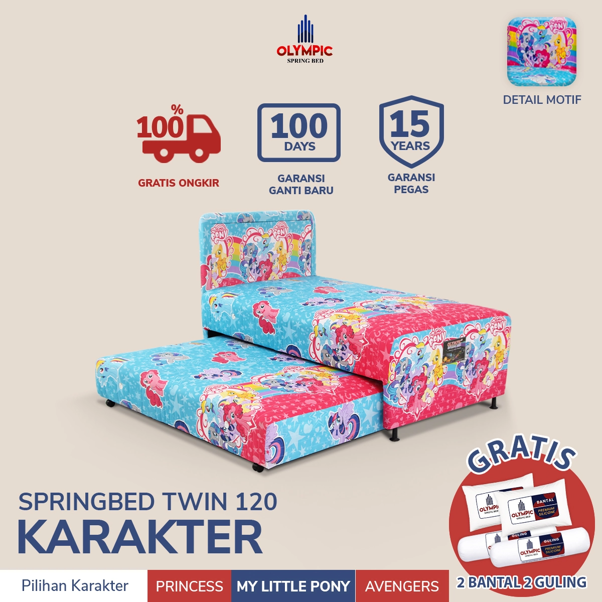 Springbed Set Twinbed 120 Karakter