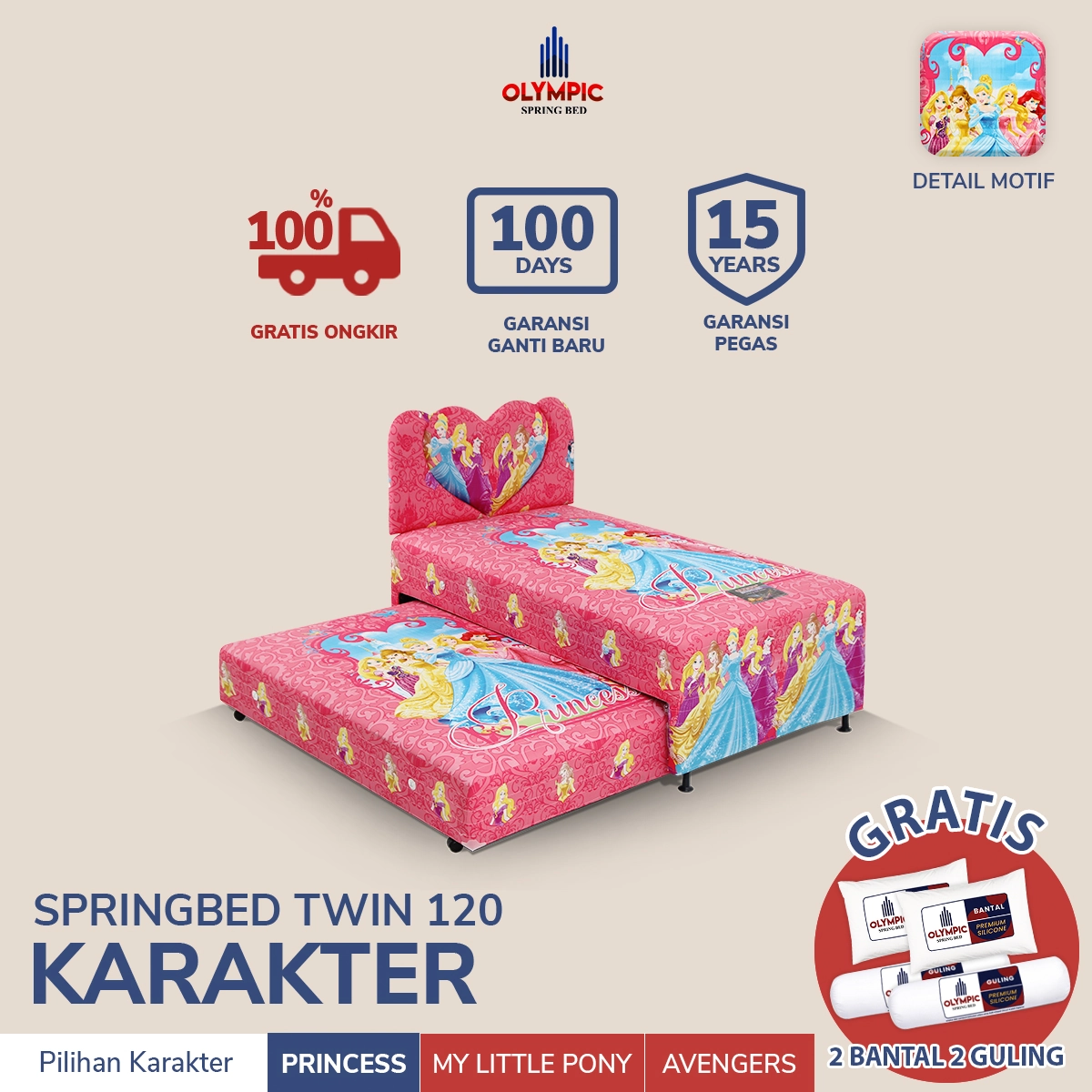 Springbed Set Twinbed 120 Karakter