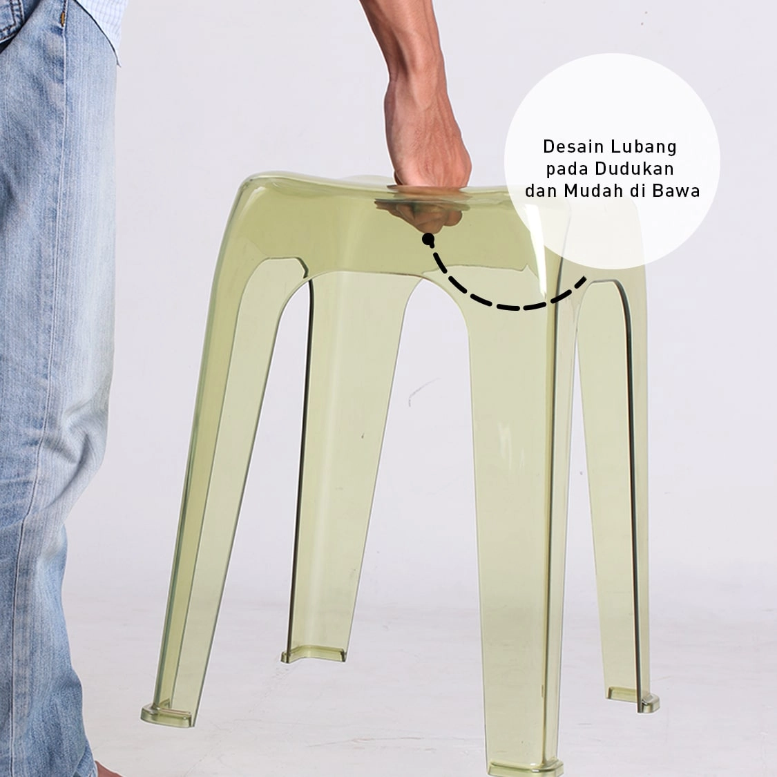 Crystal Stool - Kursi Plastik Stool Transparan - Kursi Bakso - Kursi Cafe - 4pcs gallery 2