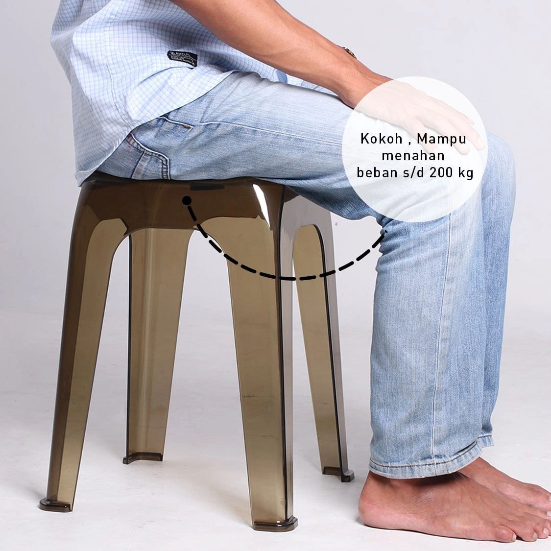 Crystal Stool - Kursi Plastik Stool Transparan - Kursi Bakso - Kursi Cafe - 4pcs gallery 3