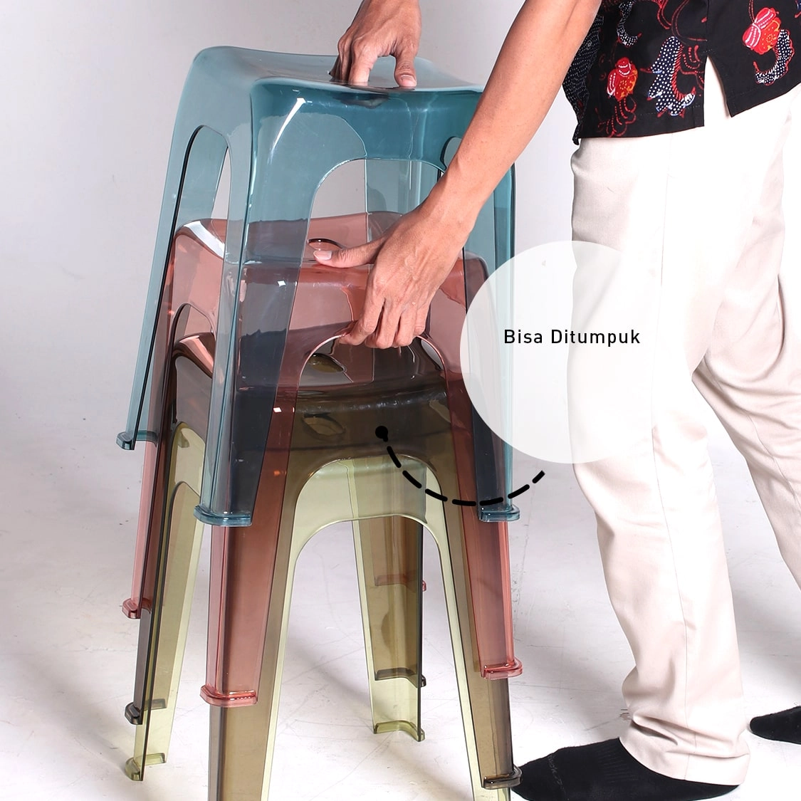 Crystal Stool - Kursi Plastik Stool Transparan - Kursi Bakso - Kursi Cafe - 4pcs gallery 6