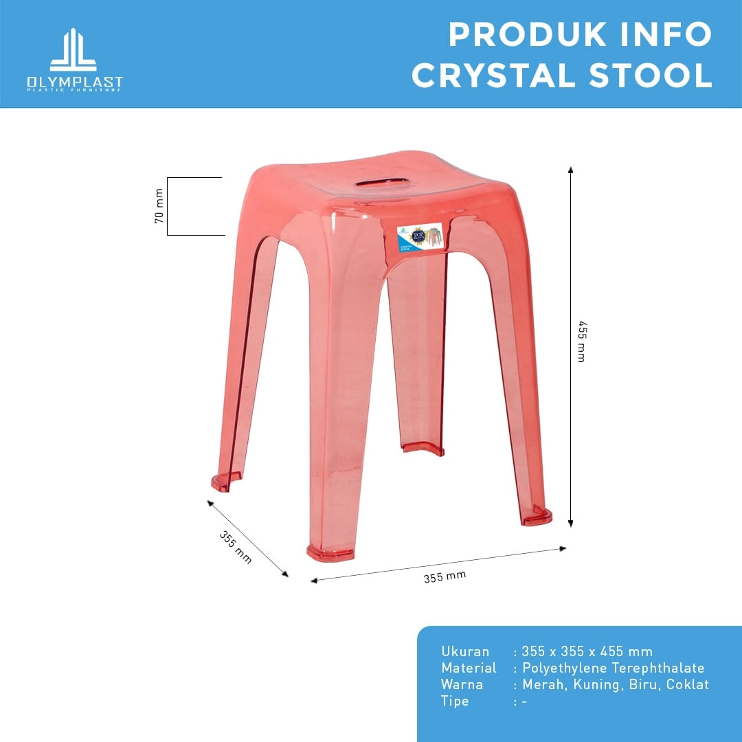 Crystal Stool - Kursi Plastik Stool Transparan - Kursi Bakso - Kursi Cafe - 4pcs gallery 1