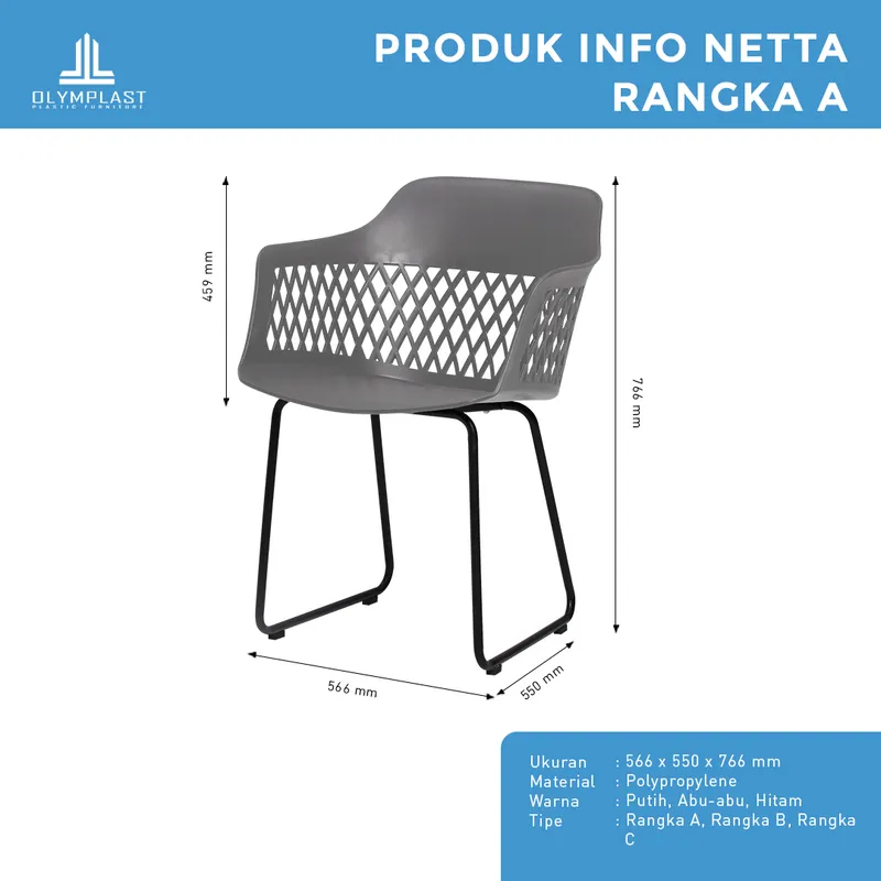 Netta Chair - Kursi Plastik Jaring - Kursi Kantor - Kursi Kerja - Kursi Belajar gallery 1