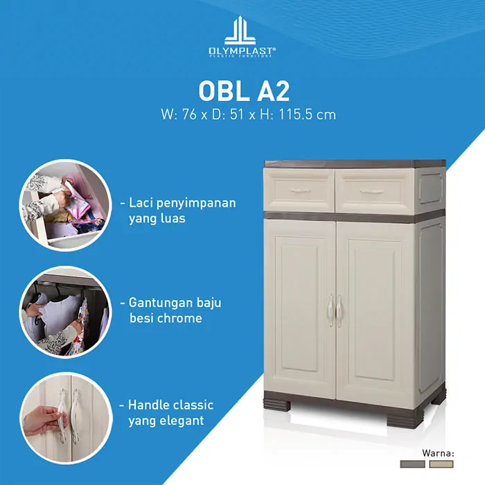 Lemari Bayi Olymplast Baby Locker 2 Laci - OBL gallery 1