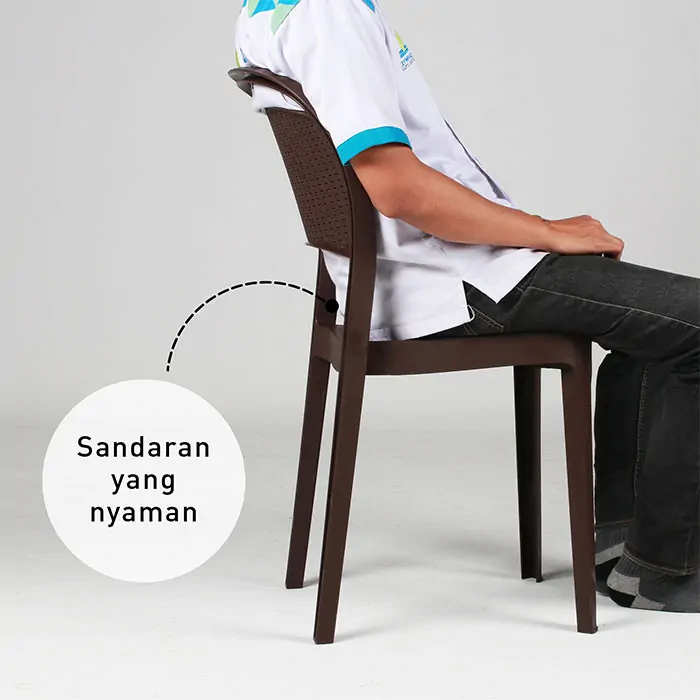 Kursi Plastik Olymplast Motif Sandaran Rotan (OL 209R) gallery 4