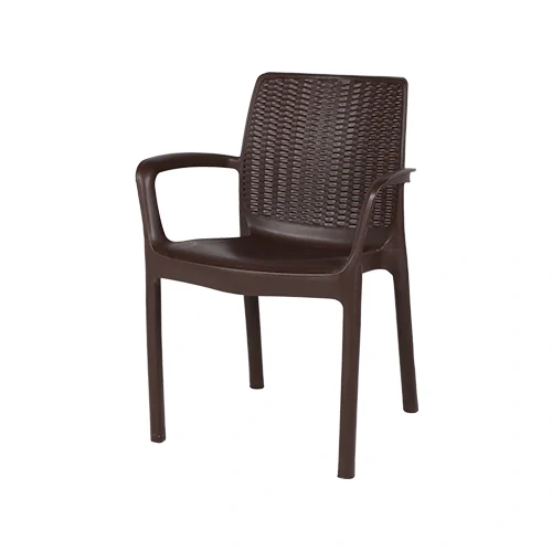 Kursi Plastik Olymplast dengan Tanganan Motif Sandaran Rotan (OL 502R)