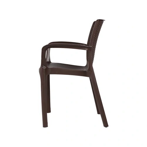 Kursi Plastik Olymplast dengan Tanganan Motif Sandaran Rotan (OL 502R)