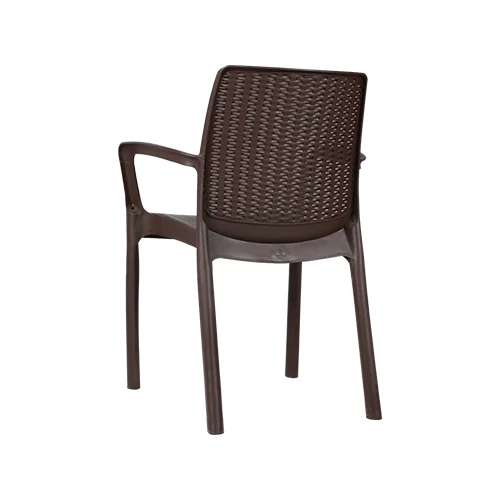 Kursi Plastik Olymplast dengan Tanganan Motif Sandaran Rotan (OL 502R)