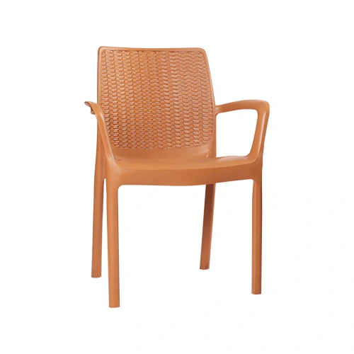 Kursi Plastik Olymplast dengan Tanganan Motif Sandaran Rotan (OL 502R)