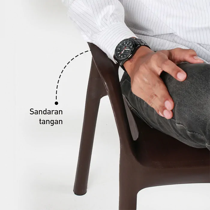 Kursi Plastik Olymplast dengan Tanganan Motif Sandaran Rotan (OL 502R) gallery 4