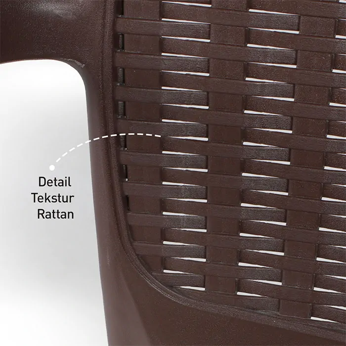 Kursi Plastik Olymplast dengan Tanganan Motif Sandaran Rotan (OL 502R) gallery 5