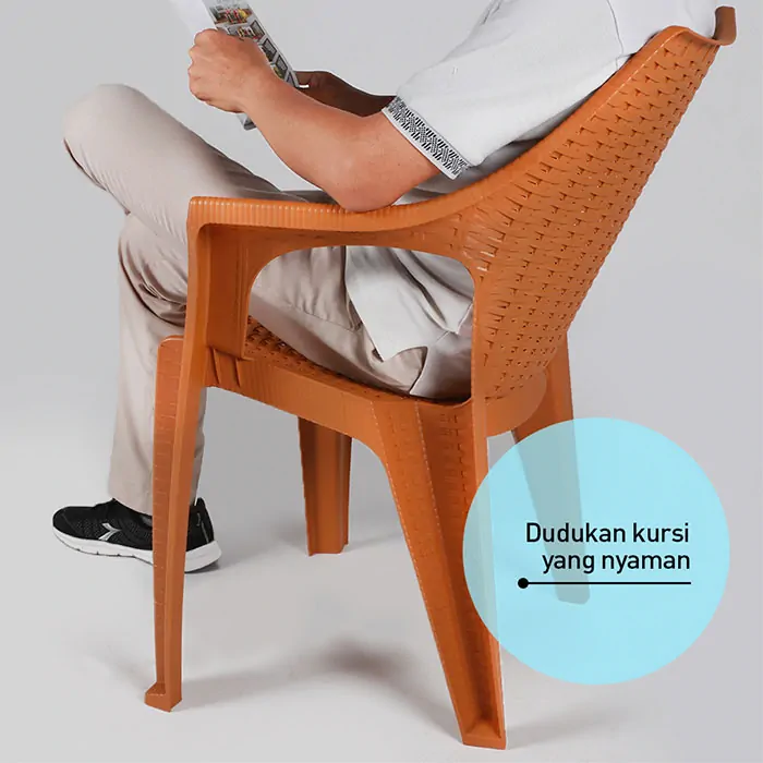 Kursi Plastik Olymplast dengan Tanganan Motif Rotan (OL 508) gallery 3