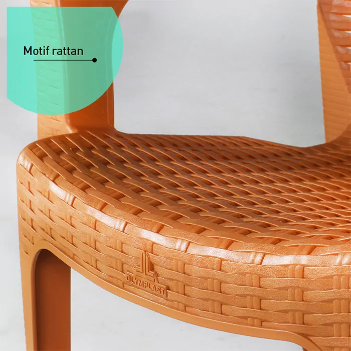 Kursi Plastik Olymplast dengan Tanganan Motif Rotan (OL 508) gallery 5