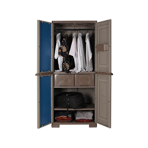 Lemari Pakaian Plastik Olymplast - OMC ST2 Graha - Module Cabinet 2 Pintu 1 Kaca