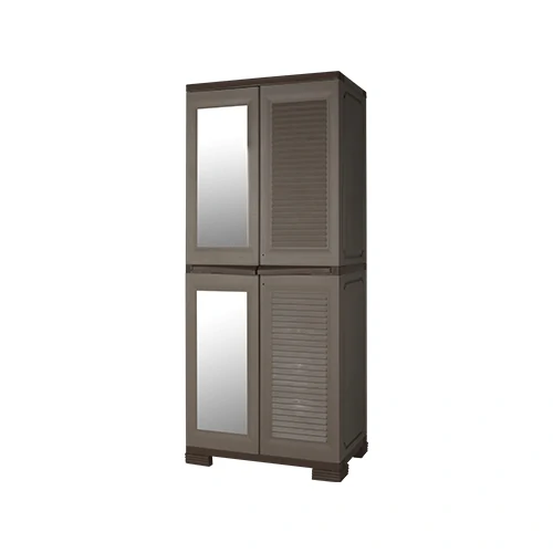 Lemari Pakaian Plastik Olymplast - OMC ST2 Jalusi - Module Cabinet 2 Pintu 1 Kaca