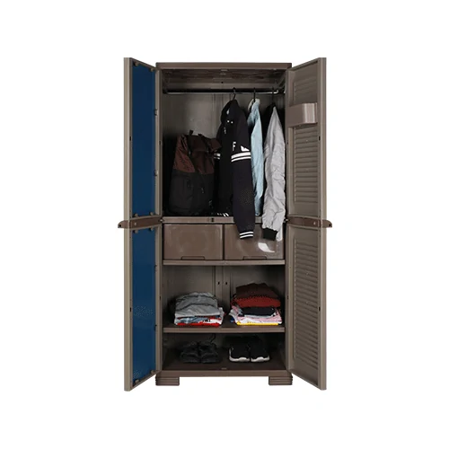 Lemari Pakaian Plastik Olymplast - OMC ST2 Jalusi - Module Cabinet 2 Pintu 1 Kaca