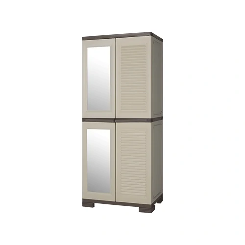 Lemari Pakaian Plastik Olymplast - OMC ST2 Jalusi - Module Cabinet 2 Pintu 1 Kaca
