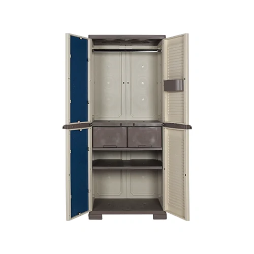 Lemari Pakaian Plastik Olymplast - OMC ST2 Jalusi - Module Cabinet 2 Pintu 1 Kaca