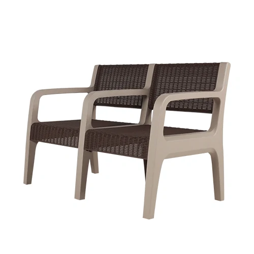 Kursi Sofa Plastik Olymplast Modern dengan Tanganan 2 Dudukan (OSC-R (H) 2 Seater)