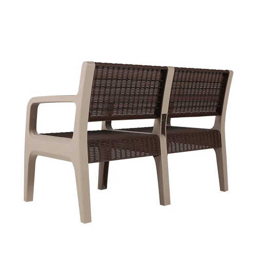 Kursi Sofa Plastik Olymplast Modern dengan Tanganan 2 Dudukan (OSC-R (H) 2 Seater)