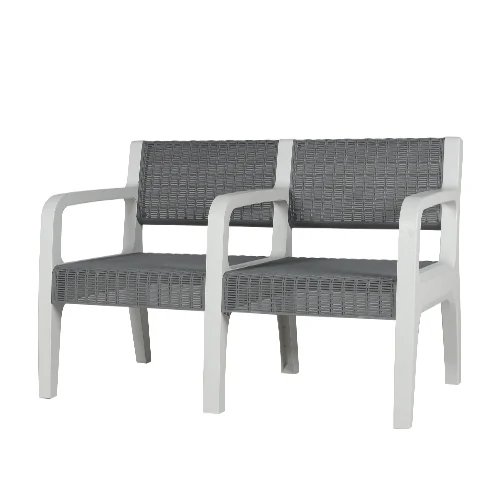 Kursi Sofa Plastik Olymplast Modern dengan Tanganan 2 Dudukan (OSC-R (H) 2 Seater)