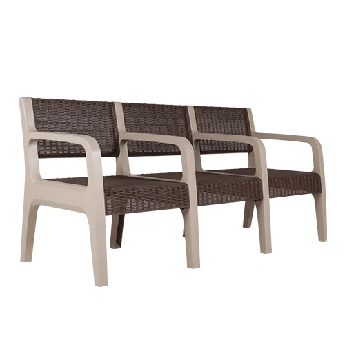 Kursi Sofa Plastik Olymplast Modern dengan Tanganan 3 Dudukan (OSC-R (H) 3 Seater)