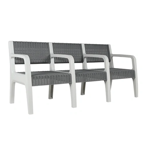 Kursi Sofa Plastik Olymplast Modern dengan Tanganan 3 Dudukan (OSC-R (H) 3 Seater)