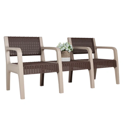 Kursi Sofa Plastik Olymplast Modern dengan Meja 2 Dudukan (OSC-R (T) 2 Seater)