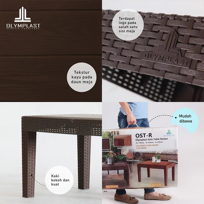 OST R - Meja Sofa - Meja Tamu Plastik - Sofa Table Rattan gallery 2