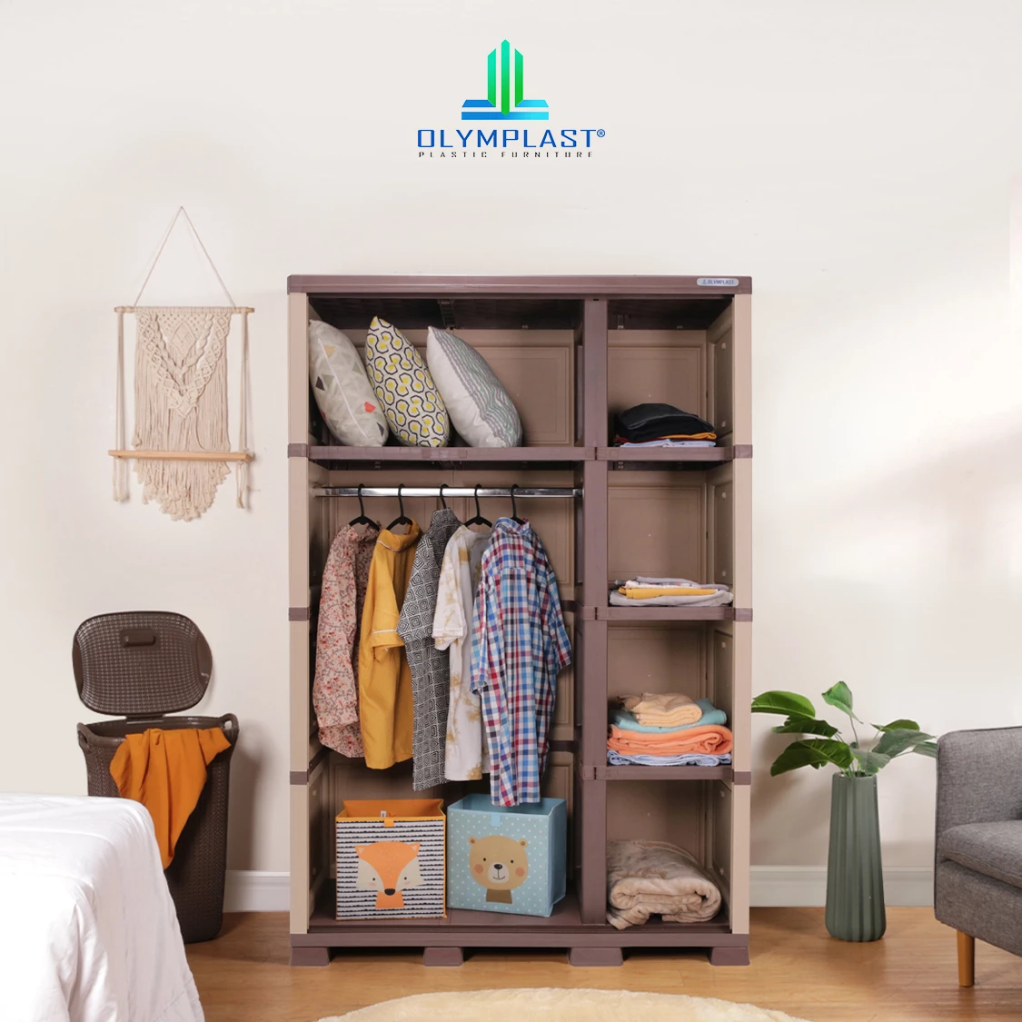 OTC Sliding Modern - Lemari Pakaian Plastik Pintu Sliding Transform Cabinet