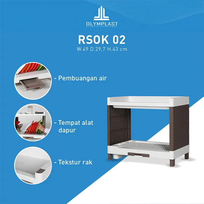 RSOK - Rak Piring Plastik Penyimpanan Dapur - Kitchen Series gallery 1