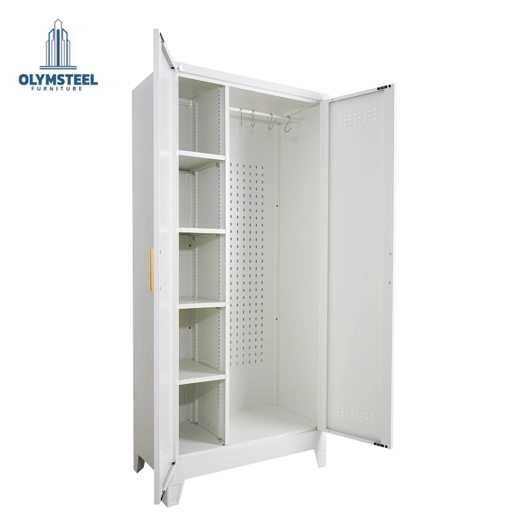OMS 2P 001 WHITE  / Rak Besi Serba Guna / Rak Dapur Besi / Rak Sapu / Rak Besi 2 Pintu Putih