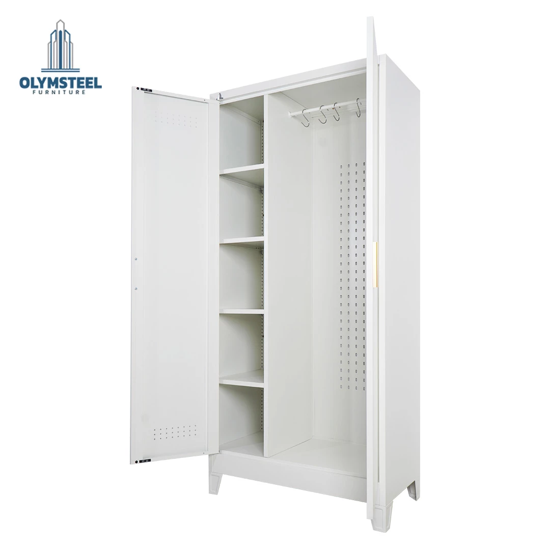 OMS 2P 001 WHITE  / Rak Besi Serba Guna / Rak Dapur Besi / Rak Sapu / Rak Besi 2 Pintu Putih
