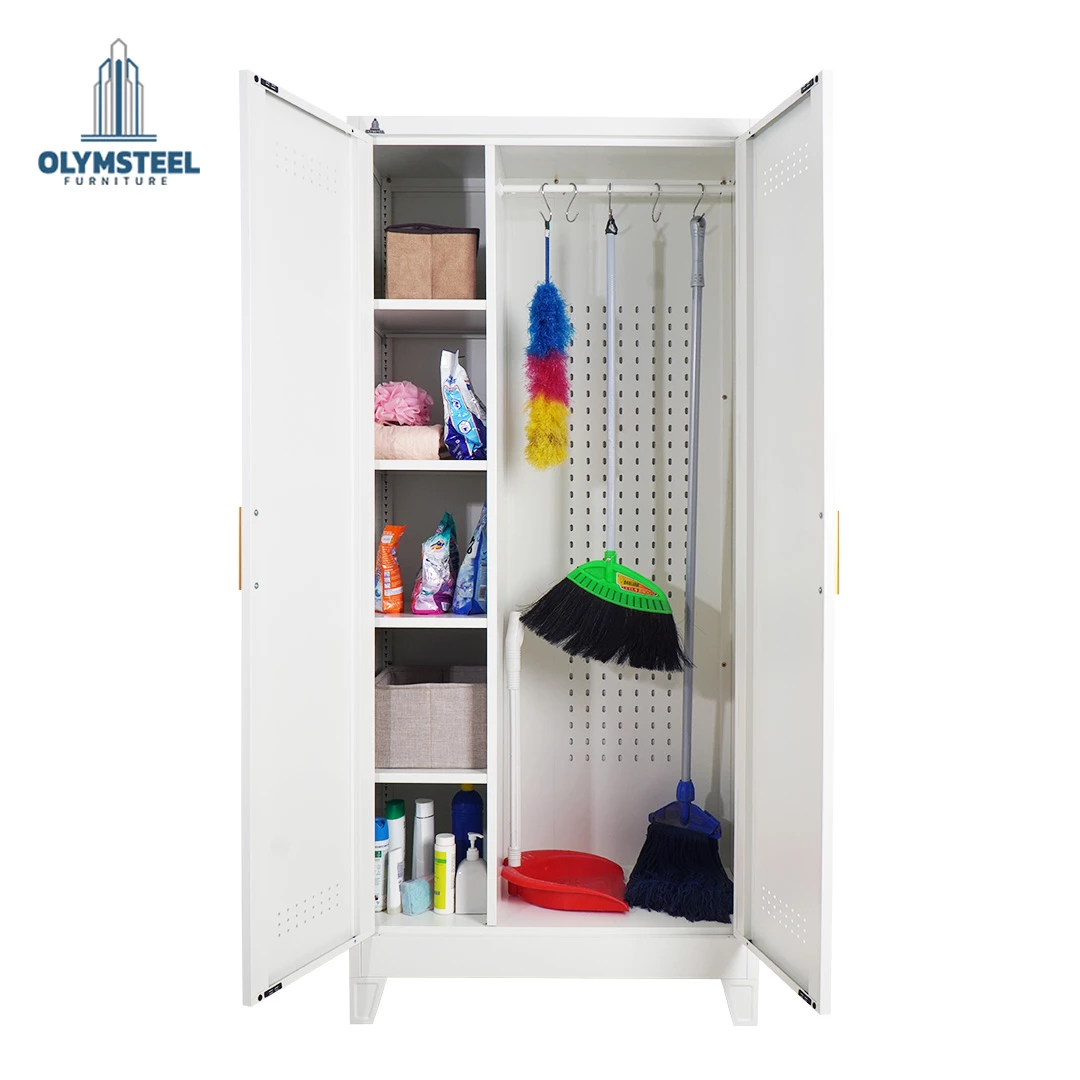 OMS 2P 001 WHITE  / Rak Besi Serba Guna / Rak Dapur Besi / Rak Sapu / Rak Besi 2 Pintu Putih