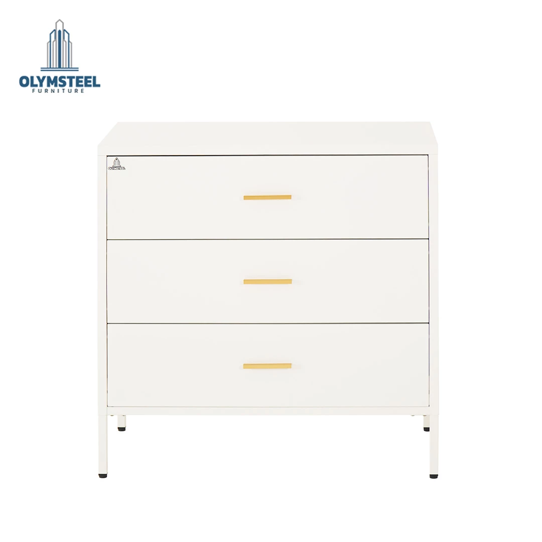 ODR 3L - Lemari Besi Laci Penyimpanan 3 Susun - White Mordern Minimalis