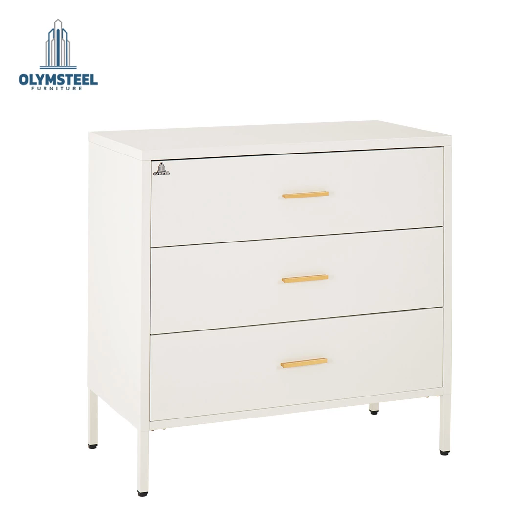 ODR 3L - Lemari Besi Laci Penyimpanan 3 Susun - White Mordern Minimalis