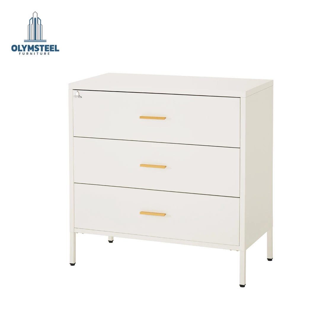 ODR 3L - Lemari Besi Laci Penyimpanan 3 Susun - White Mordern Minimalis