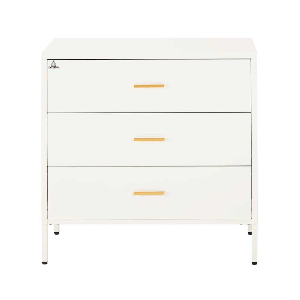 ODR 3L - Lemari Besi Laci Penyimpanan 3 Susun - White Mordern Minimalis