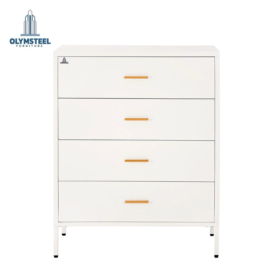ODR 4L - Lemari Besi Laci Penyimpanan 4 Susun - White Mordern Minimalis