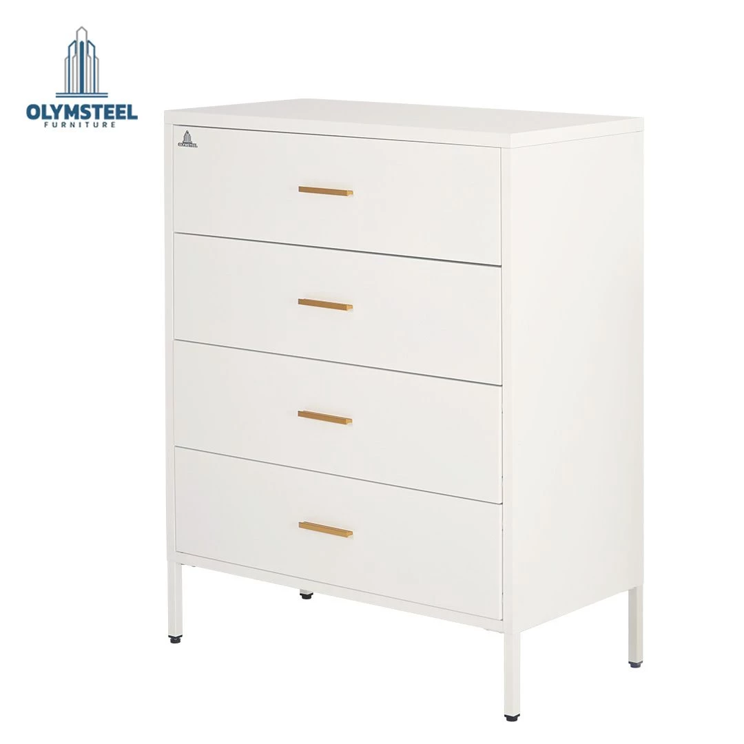ODR 4L - Lemari Besi Laci Penyimpanan 4 Susun - White Mordern Minimalis