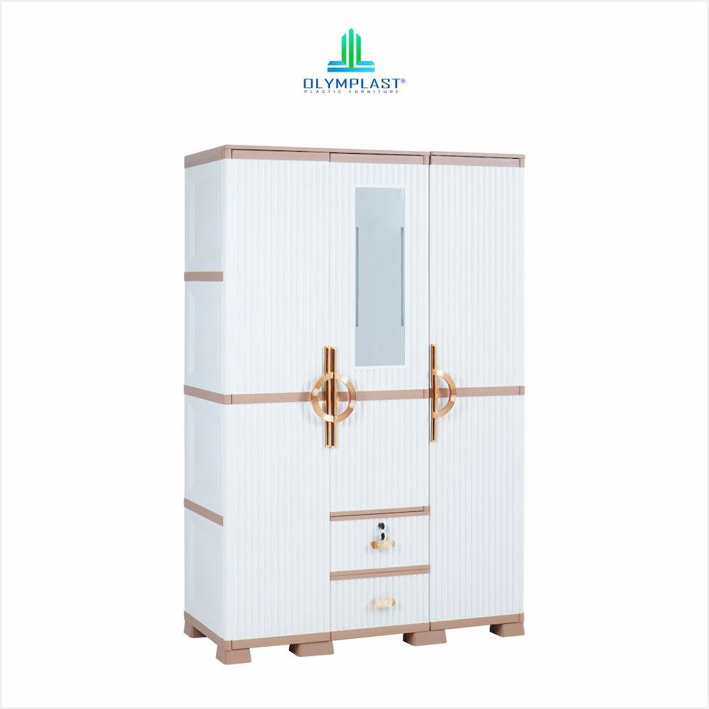 OTC 3PL ST2 LUXURY - Lemari Pakaian Plastik - Lemari Pakaian Mewah - Lemari Pakaian 3 Pintu