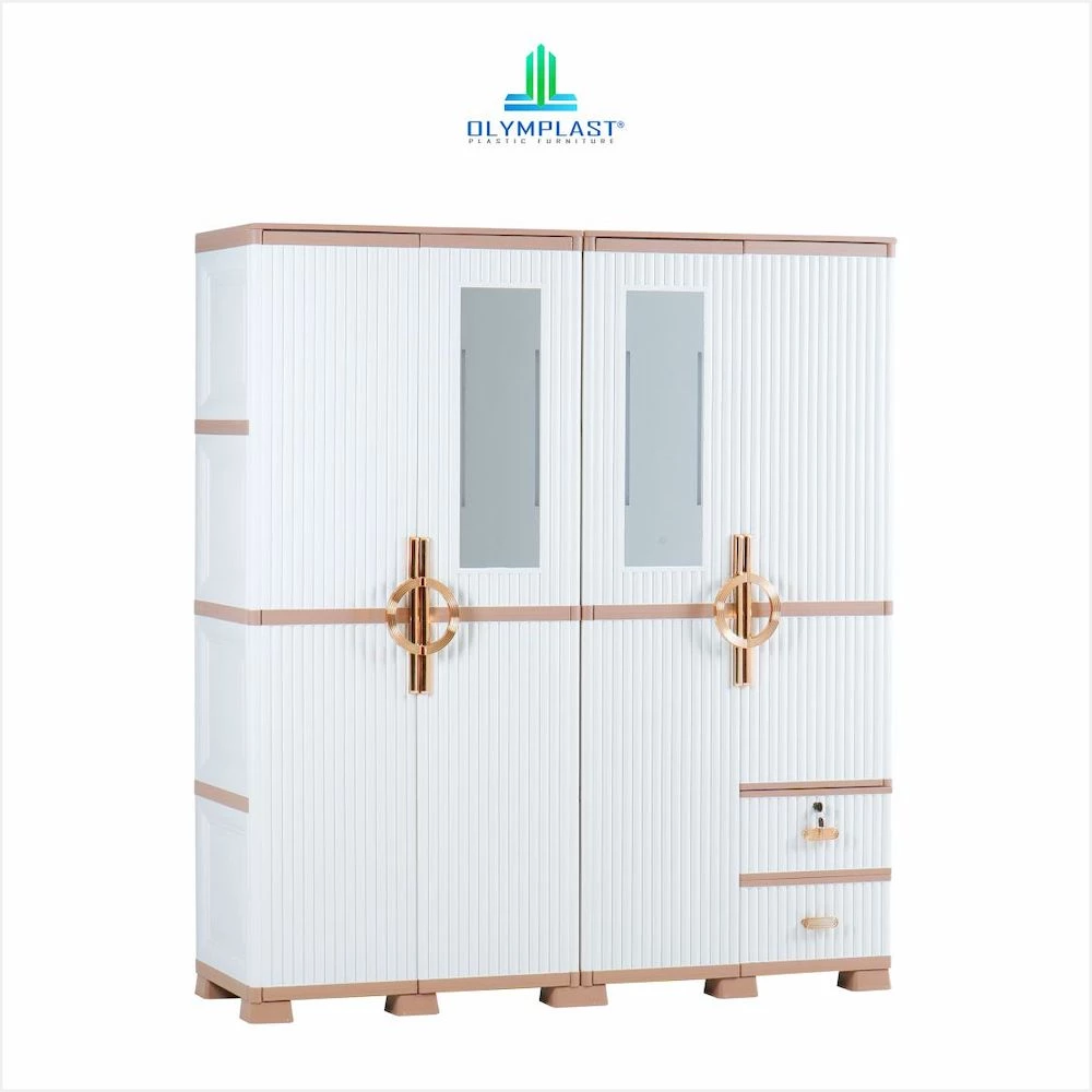 OTC 4PL ST2 LUXURY - Lemari Pakaian Plastik - Lemari Pakaian Mewah - Lemari Pakaian 4 Pintu