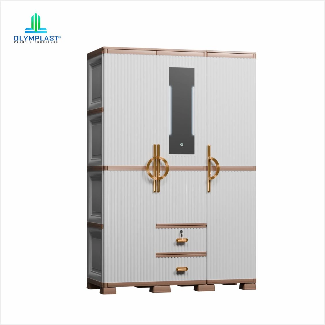 OTC 3PL ST2 LUXURY - Lemari Pakaian Plastik - Lemari Pakaian Mewah - Lemari Pakaian 3 Pintu