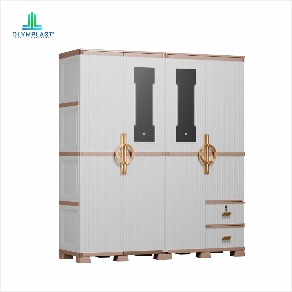 OTC 4PL ST2 LUXURY - Lemari Pakaian Plastik - Lemari Pakaian Mewah - Lemari Pakaian 4 Pintu