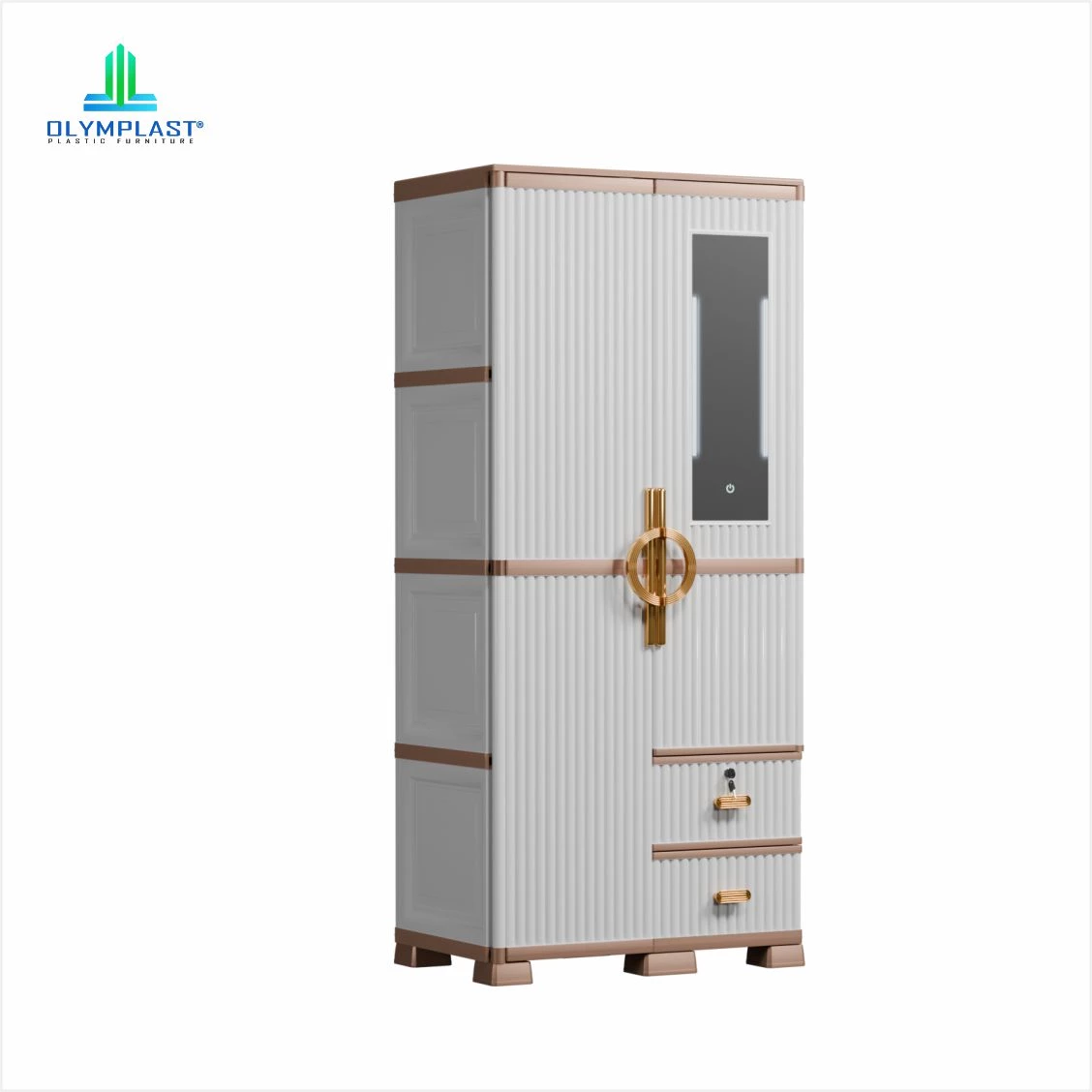 OTC 2PL ST2 LUXURY - Lemari Pakaian Plastik - Lemari Pakaian Mewah - Lemari Pakaian 2 Pintu