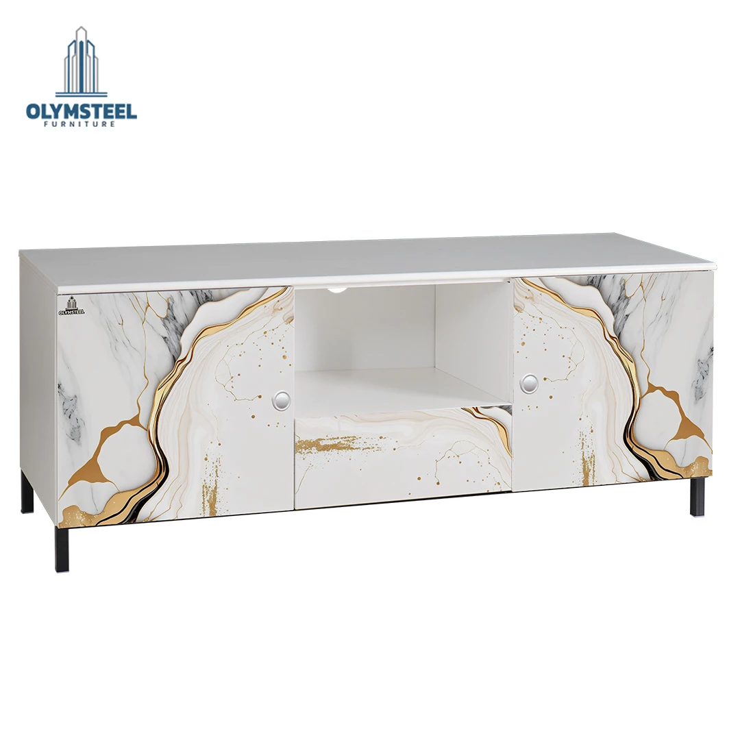 AVR Marble 01 - Meja Rak TV Besi - Rak Televisi